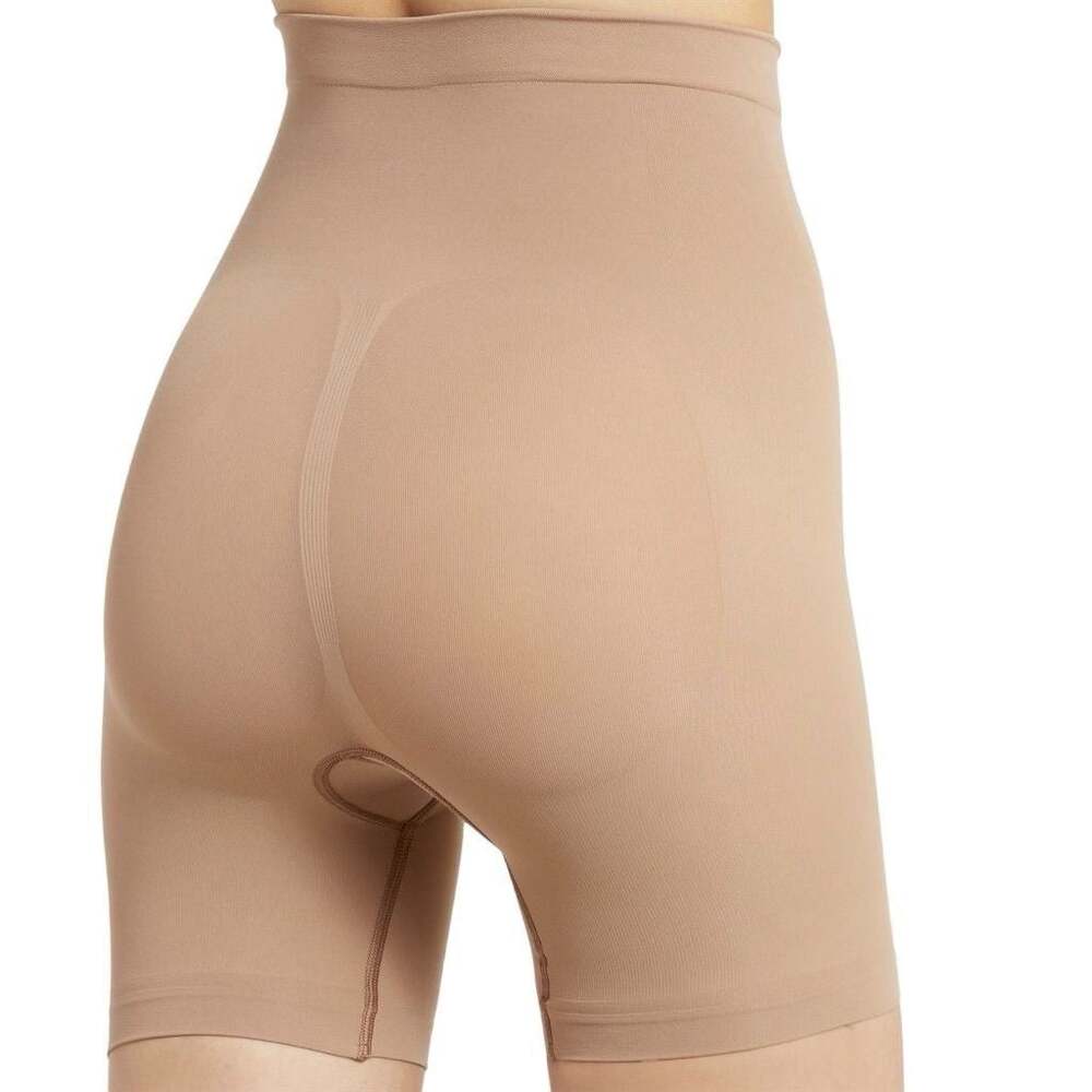 SKIMS Seamless Sculpt Mid Thigh Shorts High Waist Shapewear XS Clay Strong NEW